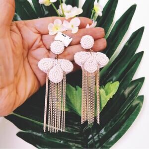 Rush Faux Pearl Cluster Drop Earrings NWT
